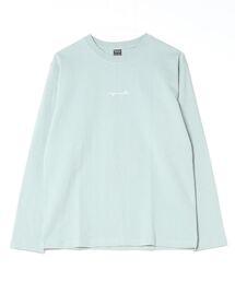 コットン天竺 / メッセージロゴ刺繍 クルーネック ロンTee(長袖)