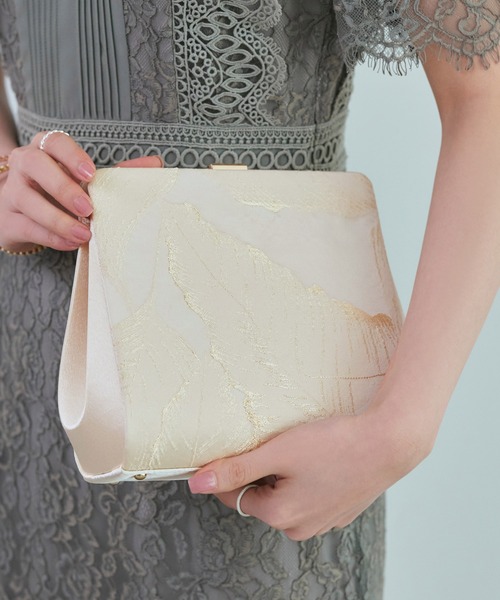 リーフ柄ジャガードクラッチパーティーバッグ（クラッチバッグ）｜RUIRUE BOUTIQUE（ルイルエブティック）