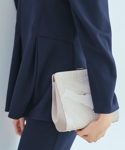 リーフ柄ジャガードクラッチパーティーバッグ（クラッチバッグ）｜RUIRUE BOUTIQUE（ルイルエブティック）