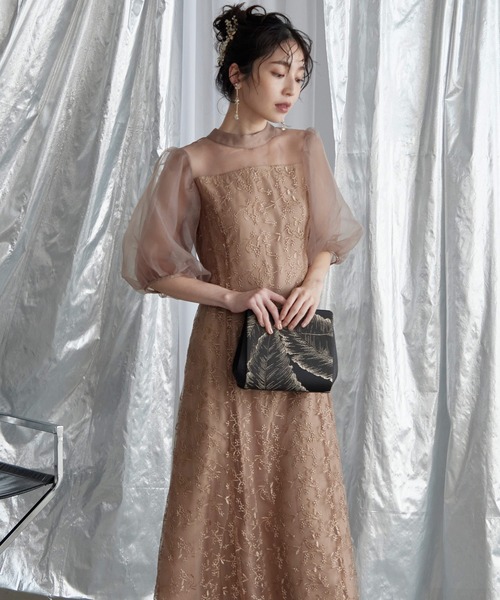 リーフ柄ジャガードクラッチパーティーバッグ（クラッチバッグ）｜RUIRUE BOUTIQUE（ルイルエブティック）