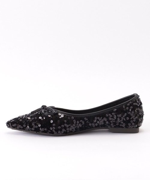 Lace Ladies(レースレディース)の「リボン付き シャイニー スパンコール ポインテッド フラット パンプス(パンプス・レディース・ブラック/シルバー・22.5/23/23.5/24/24.5/ 25)」の20枚目の写真