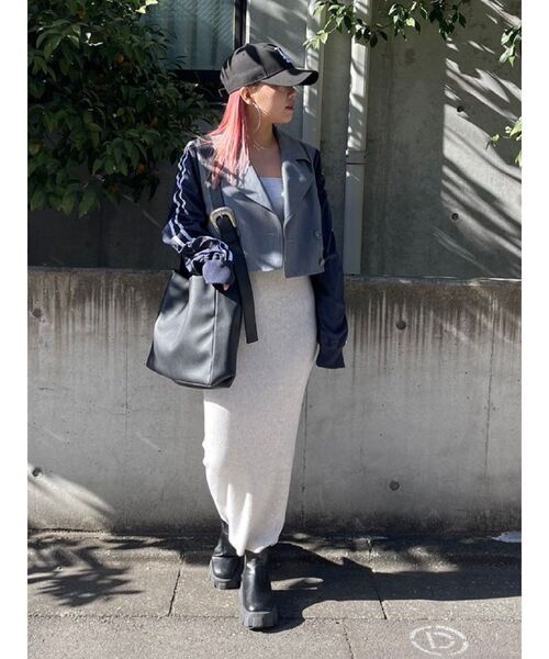 EVRIS（エヴリス）の「ラインドッキングジャケット（テーラードジャケット・レディース・グレー/ブラック・FREE）」の12枚目の写真