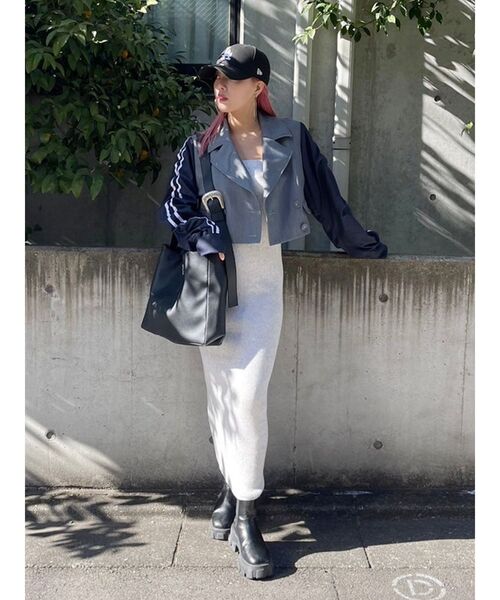 EVRIS（エヴリス）の「ラインドッキングジャケット（テーラードジャケット・レディース・グレー/ブラック・FREE）」の13枚目の写真