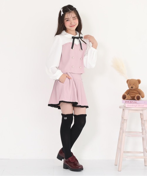 PINKHUNT(ピンクハント)の「PINKHUNT ピンクハント 履き口ゆったりニーハイソックス 9129(ソックス/靴下・キッズ・ブラック・21-24cm/17-20)」の3枚目の写真