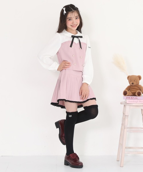 PINKHUNT(ピンクハント)の「PINKHUNT ピンクハント 履き口ゆったりニーハイソックス 9129(ソックス/靴下・キッズ・ブラック・21-24cm/17-20)」の7枚目の写真