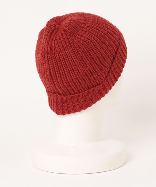 BANKS(バンクス)の「BEANIE/BANKS(バンクス)ワンポイントブランドロゴベーシックワッチキャップ(ニットキャップ/ビーニー・メンズ・レッド/オフホワイト・FREE)」の3枚目の写真