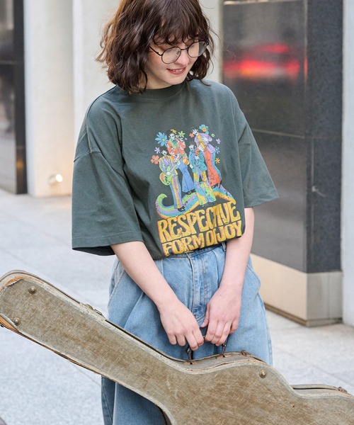 ヴィンテージライク アソートプリント リンガー半袖Tシャツ MONO