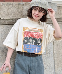 ヒッピーグラフィックデザイン半袖アソートロックTシャツ