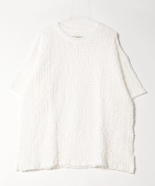 ROBES&CONFECTIONS（ローブスコンフェクションズ）の「Robes & Confections/ローブス&コンフェクションズ/Cotton shrinking Lace T-shirt（Tシャツ/カットソー・レディース・ホワイト/ブラック・3/1）」の3枚目の写真