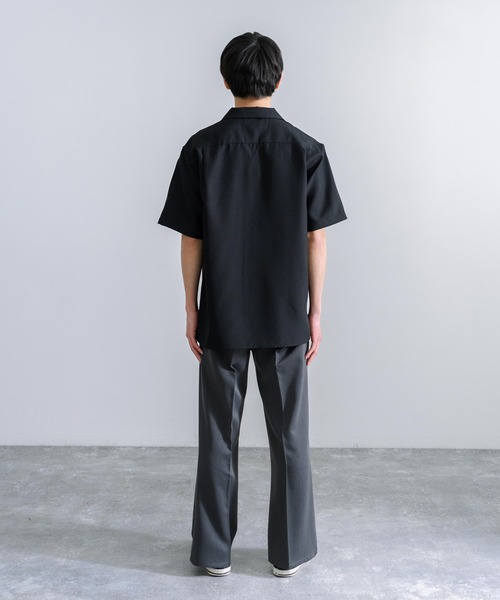 Rocky Monroe(ロッキーモンロー)の「オーバーサイズポリトロオープンカラー半袖シャツ(シャツ/ブラウス・メンズ・ブラック/ベージュ/サックスブルー/ライトグレー/チャコールグレー・L/M)」の14枚目の写真