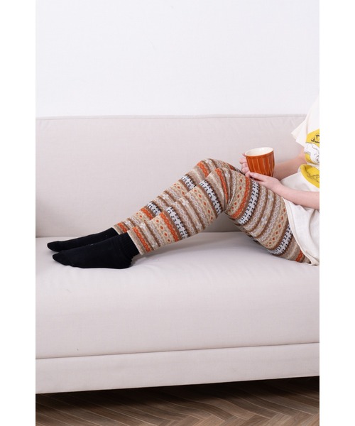 HealthKnit / ヘルスニット 】 幾何学模様 総柄 フェアエイル