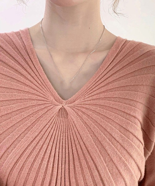 Miniministore(ミニミニストア)の「vネック太リブニットワンピース秋冬韓国風(ワンピース・レディース・ブラック/ピンク/ベージュ/アイボリー/グリーン・FREE)」の22枚目の写真