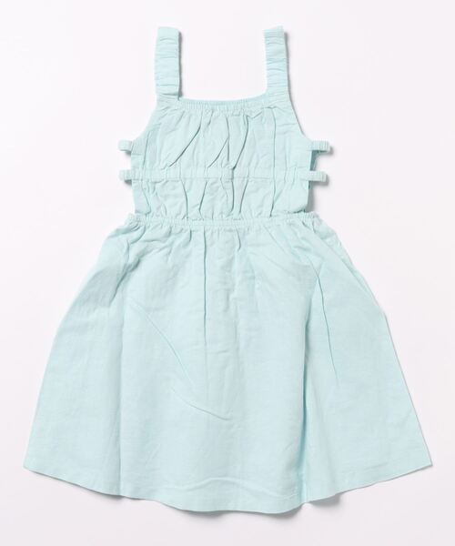 BENETTON (UNITED COLORS OF BENETTON)(ベネトンユナイテッドカラーズオブベネトン)の「キッズリネン混ギャザーワンピースG(ワンピース・キッズ・ライトブルー・SMALL/MEDIUM/LARGE/X-LARGE)」の2枚目の写真