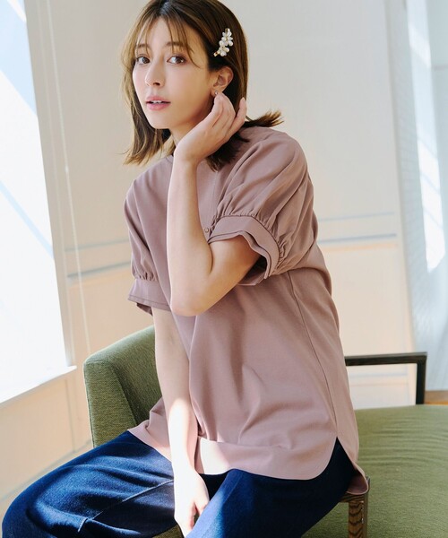 Tiaclasse(ティアクラッセ)の「「あまラク」ボリュームパフスリーブカットソーチュニック(Tシャツ/カットソー・レディース・ピンク系その他/グレー/ブルー/ネイビー・M/L)」の13枚目の写真