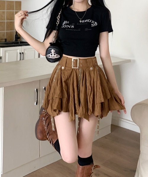 .KOM（ドットコム）の「A'GEM/9 × .kom 『.KOM/ドットケーオーエム』 ハトメデザインスカート（スカート・レディース・ブラック/ブラウン・S/M）」の18枚目の写真