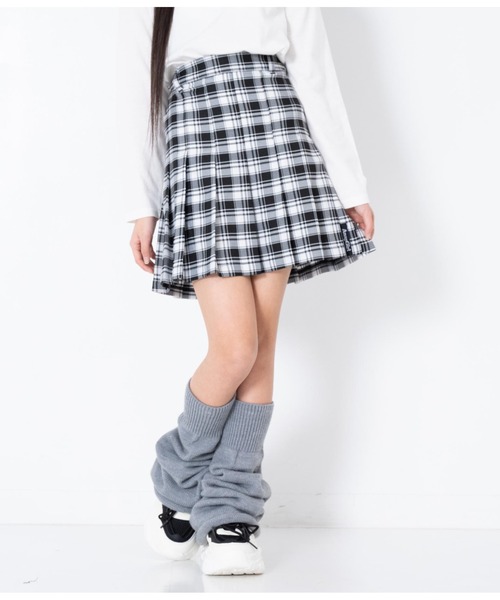 ANAP GiRL(アナップガール)の「プリーツスカートインパンツ付(スカート・キッズ・ベージュ/ホワイト/ブラック×ホワイト/ブラック・XS/S/M)」の8枚目の写真