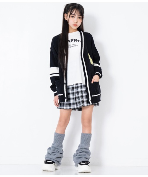 ANAP GiRL(アナップガール)の「プリーツスカートインパンツ付(スカート・キッズ・ベージュ/ホワイト/ブラック×ホワイト/ブラック・XS/S/M)」の10枚目の写真