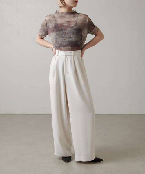 Lui's（ルイス）の「プリーツシアートップス（Tシャツ/カットソー・レディース・チャコールグレー/ブルー/ライトグレー・FREE）」の22枚目の写真