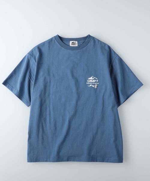 CAMP7(キャンプセブン)の「CAMP7(キャンプ7)バックプリント半袖Tシャツ(Tシャツ/カットソー・レディース・ホワイト/ブルー・S/M/L/XL)」の4枚目の写真