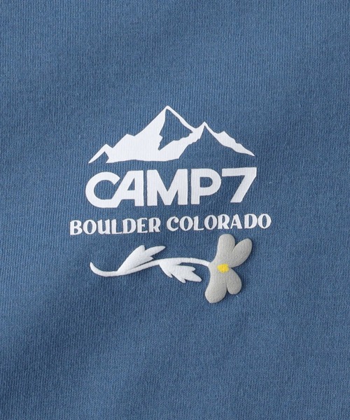 CAMP7(キャンプセブン)の「CAMP7(キャンプ7)バックプリント半袖Tシャツ(Tシャツ/カットソー・レディース・ホワイト/ブルー・S/M/L/XL)」の5枚目の写真