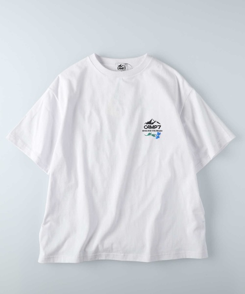 CAMP7(キャンプセブン)の「CAMP7(キャンプ7)バックプリント半袖Tシャツ(Tシャツ/カットソー・レディース・ホワイト/ブルー・S/M/L/XL)」の3枚目の写真