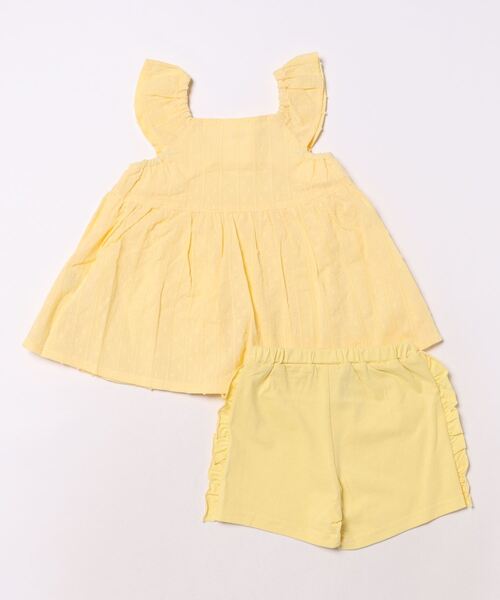 HAKKA BABY（ハッカベビー）の「[ベビー]カラミストライプチュニックパンツセット（チュニック・キッズ・イエロー・80ｃｍ/90cm）」の2枚目の写真