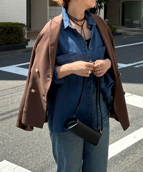 【今期タグ付き】メッシュテーラード　ダブルジャケット ロングシーズンHIT ITEM】メッシュテーラードダブルジャケット