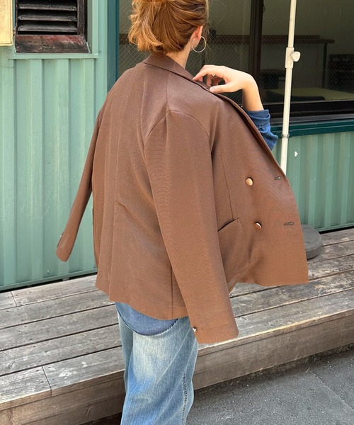ロングシーズンHIT ITEM】メッシュテーラードダブルジャケット