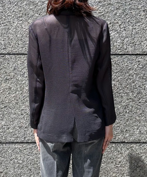 Doux archives（ドゥアルシーヴ）の「【ロングシーズンHIT ITEM】メッシュテーラードダブルジャケット（テーラードジャケット・レディース・ベージュ/ブラック/チャコールグレー/グレー/ネイビー/ブラウン/グレー系その他・38）」の20枚目の写真