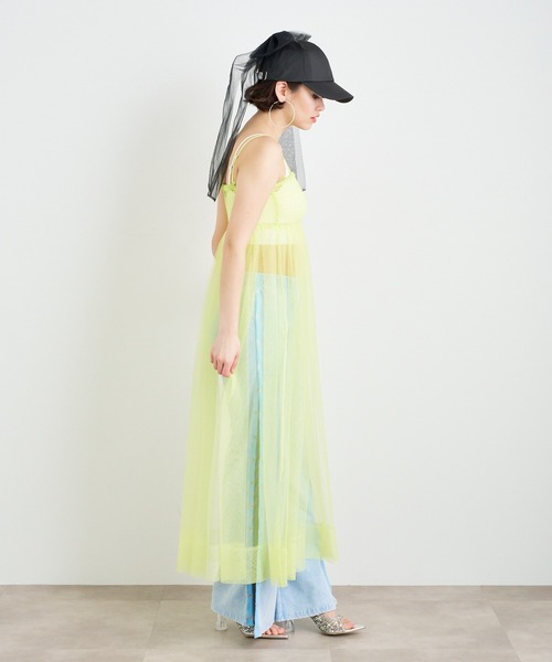 ANNA SUI NYC(アナ スイ エヌ ワイ シー)の「ANNA SUI NYC チュールキャミソールドレス(ワンピース・レディース・ブラック/イエロー/グリーン・FREE)」の15枚目の写真