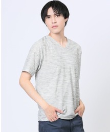 スペースダイリップル Vネック半袖Tシャツ