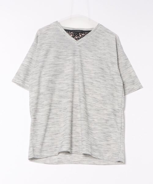 m.f.editorial（エムエフエディトリアル）の「スペースダイリップル Vネック半袖Tシャツ（Tシャツ/カットソー・メンズ・ライトグレー・X-LARGE/MEDIUM/LARGE）」の2枚目の写真