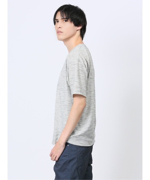 m.f.editorial（エムエフエディトリアル）の「スペースダイリップル Vネック半袖Tシャツ（Tシャツ/カットソー・メンズ・ライトグレー・X-LARGE/MEDIUM/LARGE）」の9枚目の写真