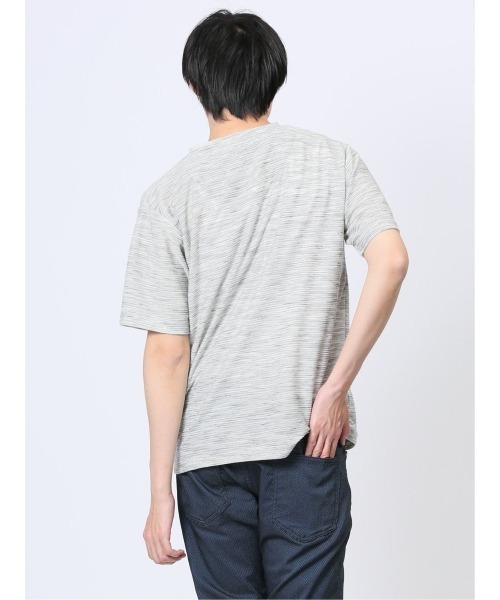 m.f.editorial（エムエフエディトリアル）の「スペースダイリップル Vネック半袖Tシャツ（Tシャツ/カットソー・メンズ・ライトグレー・X-LARGE/MEDIUM/LARGE）」の10枚目の写真