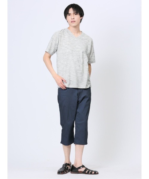 m.f.editorial（エムエフエディトリアル）の「スペースダイリップル Vネック半袖Tシャツ（Tシャツ/カットソー・メンズ・ライトグレー・X-LARGE/MEDIUM/LARGE）」の12枚目の写真