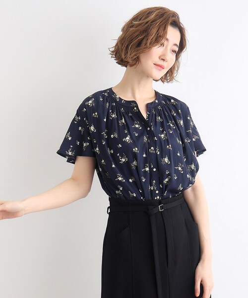 grove（グローブ）の「◆＜ご自宅で洗える＞ヴィンテージサテンスキッパーブラウス（シャツ/ブラウス・レディース・ネイビー系/ホワイト系3/ホワイト系8/イエロー系その他/ブルー系その他/オフホワイト・03/02/01/04/05）」の5枚目の写真