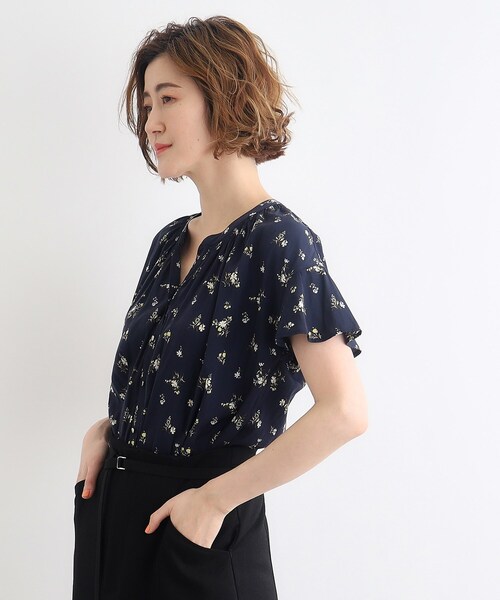 grove（グローブ）の「◆＜ご自宅で洗える＞ヴィンテージサテンスキッパーブラウス（シャツ/ブラウス・レディース・ネイビー系/ホワイト系3/ホワイト系8/イエロー系その他/ブルー系その他/オフホワイト・03/02/01/04/05）」の15枚目の写真