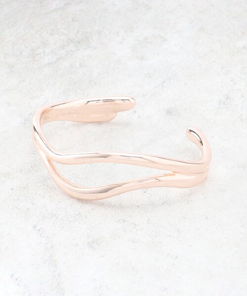 grove（グローブ）の「◆ボリュームダブルラインメタルバングル（ブレスレット・レディース・ゴールド/ピンクゴールド/シルバー・00）」の3枚目の写真