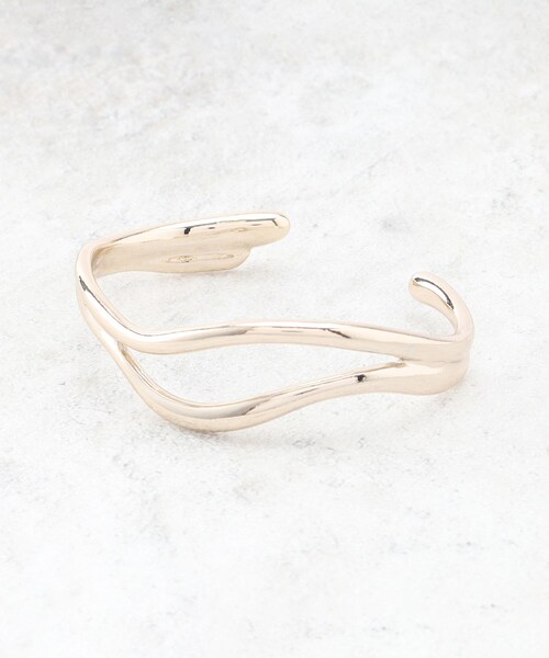 grove（グローブ）の「◆ボリュームダブルラインメタルバングル（ブレスレット・レディース・ゴールド/ピンクゴールド/シルバー・00）」の2枚目の写真