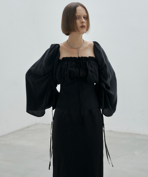 JOSE MOON（ジョゼムーン）の「CUPLA OFF SHOULDER/キュプラオフショルダー（シャツ/ブラウス・レディース・ホワイト/ブラック・FREE）」の11枚目の写真