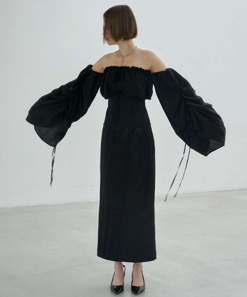 JOSE MOON（ジョゼムーン）の「CUPLA OFF SHOULDER/キュプラオフショルダー（シャツ/ブラウス・レディース・ホワイト/ブラック・FREE）」の20枚目の写真