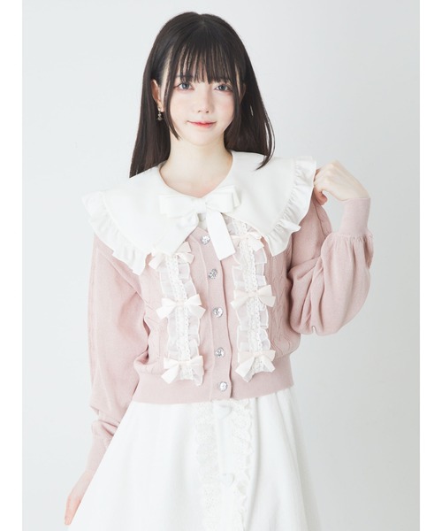Ank Rouge(アンクルージュ)の「ドーリーリボンニットカーデ(ニット/セーター・レディース・ブラック/ホワイト/ピンク・M)」の12枚目の写真