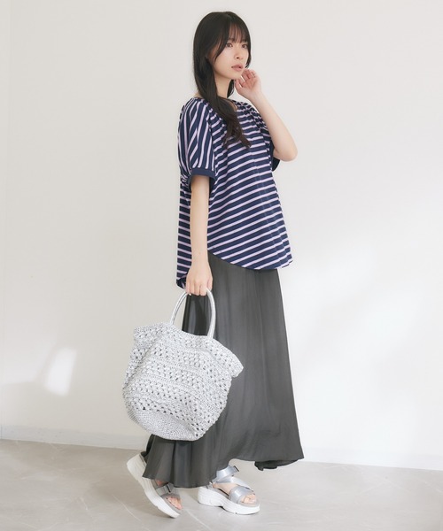 KATHARINE ROSS（キャサリンロス）の「【KATHARINE ROSS】メタリックヤーンバッグ（かごバッグ・レディース・シルバー/ブラック・MEDIUM）」の16枚目の写真