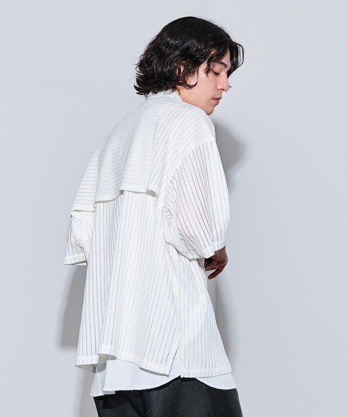 JUNRED(ジュンレッド)の「クレイジーレースシャツ(シャツ/ブラウス・メンズ・オフホワイト/ブラック/ホワイト・L/M/S)」の8枚目の写真