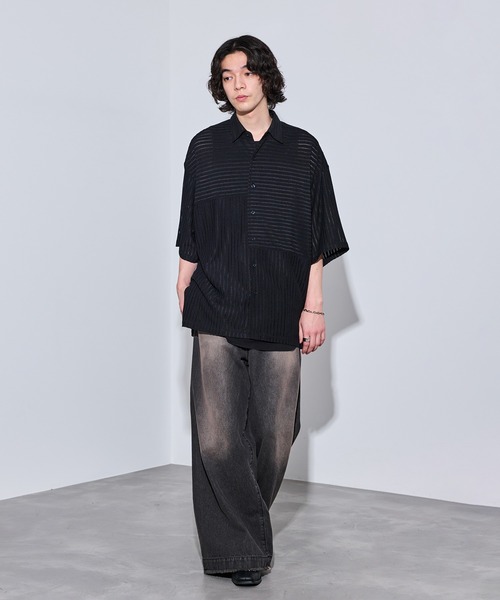 JUNRED(ジュンレッド)の「クレイジーレースシャツ(シャツ/ブラウス・メンズ・オフホワイト/ブラック/ホワイト・L/M/S)」の9枚目の写真