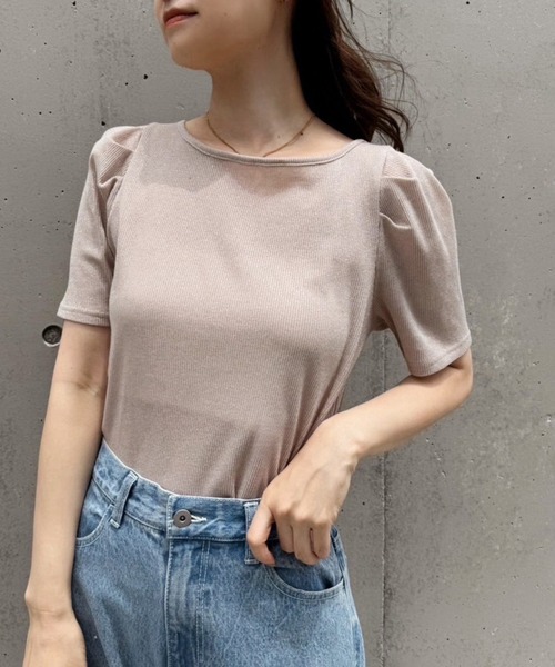 one after another NICE CLAUP（ワンアフターアナザーナイスクラップ）の「前後2wayチュールビスチェ+ラメトップス（Tシャツ/カットソー・レディース・グレー/アイボリー/ピンク・FREE）」の13枚目の写真