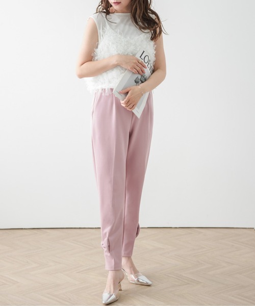 La-gemme(ラジェム)の「サイドリボンテーパードパンツ(その他パンツ・レディース・ブラック/グレー/ネイビー/ピンク・L/M)」の16枚目の写真