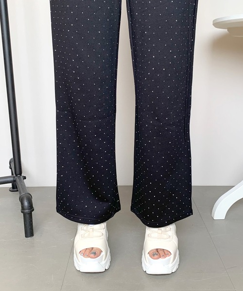 COZY RHIEN STONEワイドパンツ M ストーンスウェットワイドパンツ（スウェットパンツ）｜non