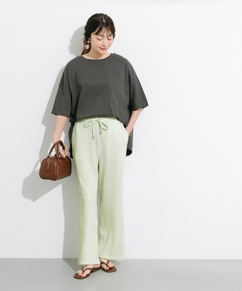 coca(coca)(コカ)の「\26ss新色追加/シボシャーリングイージーパンツ(その他パンツ・レディース・レッド/ブラウン/ブラック/アイボリー/A/オレンジ/チャコール/ドット/カーキ/B/ライトグリーン/ベージュ/C/ラベンダー・LONG/MEDIUM/SHORT)」の19枚目の写真