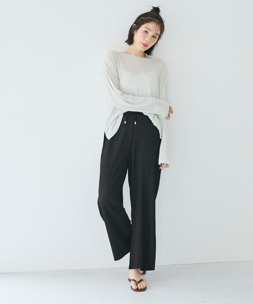 coca(coca)(コカ)の「\26ss新色追加/シボシャーリングイージーパンツ(その他パンツ・レディース・レッド/ブラウン/ブラック/アイボリー/A/オレンジ/チャコール/ドット/カーキ/B/ライトグリーン/ベージュ/C/ラベンダー・LONG/MEDIUM/SHORT)」の22枚目の写真